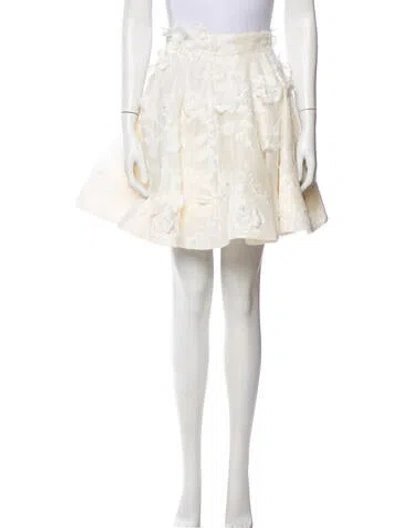 Pre-owned Zimmermann Linen Mini Skirt In Neutral