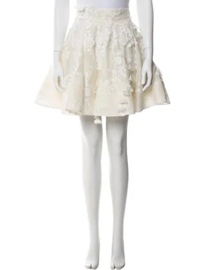 Pre-owned Zimmermann Linen Mini Skirt In Neutral