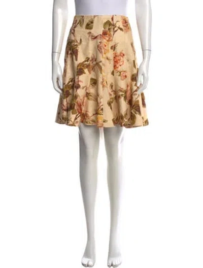 Pre-owned Zimmermann Linen Mini Skirt In Neutral