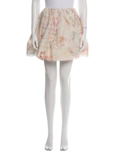 Pre-owned Zimmermann Linen Mini Skirt In Neutral