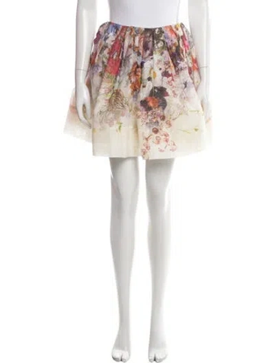 Pre-owned Zimmermann Linen Mini Skirt In Neutral