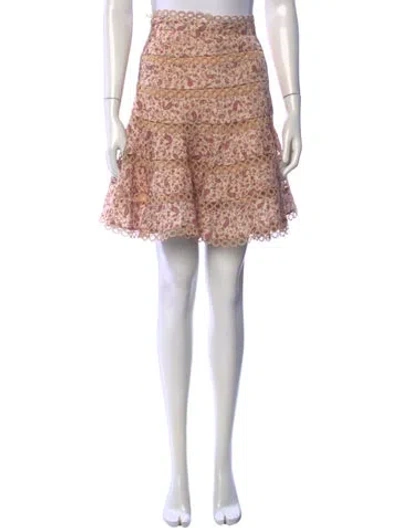 Pre-owned Zimmermann Linen Mini Skirt In Neutral