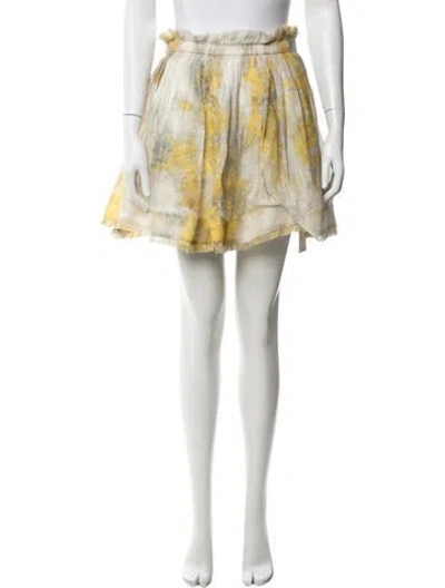 Pre-owned Zimmermann Linen Mini Skirt In Neutrals
