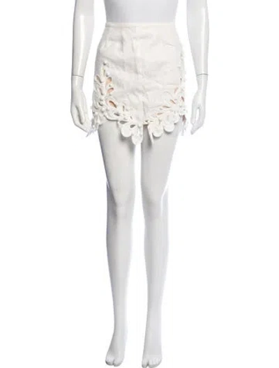 Pre-owned Zimmermann Linen Mini Skirt In Neutrals