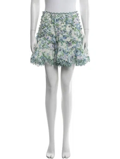 Pre-owned Zimmermann Linen Mini Skirt In Neutrals