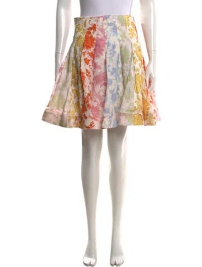 Pre-owned Zimmermann Linen Mini Skirt In Neutrals