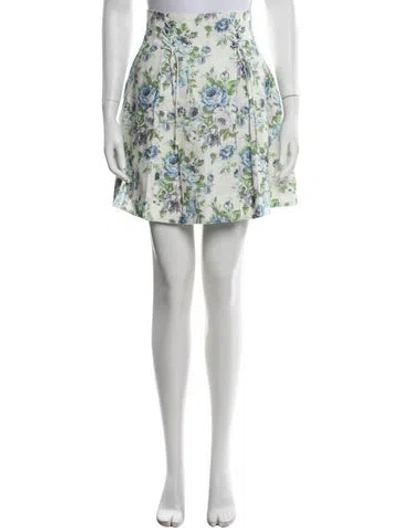 Pre-owned Zimmermann Linen Mini Skirt In Neutrals