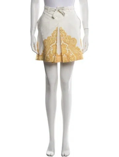 Pre-owned Zimmermann Linen Mini Skirt In Neutrals