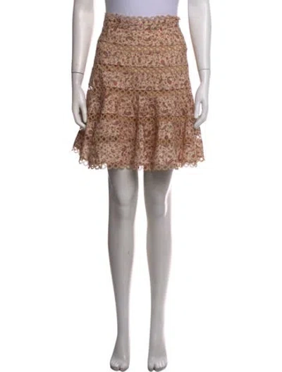 Pre-owned Zimmermann Linen Mini Skirt In Neutrals