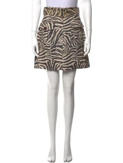 Pre-owned Zimmermann Linen Mini Skirt In Neutrals