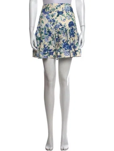 Pre-owned Zimmermann Linen Mini Skirt In Neutrals