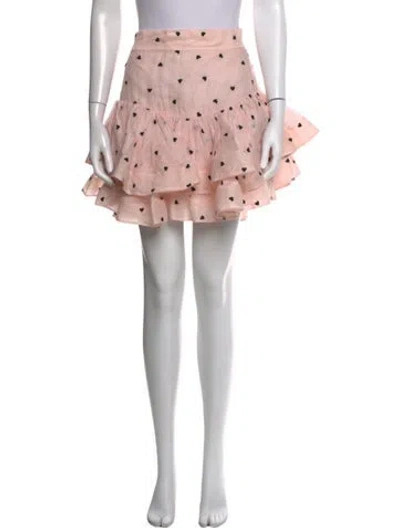 Pre-owned Zimmermann Linen Mini Skirt In Pink