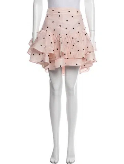 Pre-owned Zimmermann Linen Mini Skirt In Pink