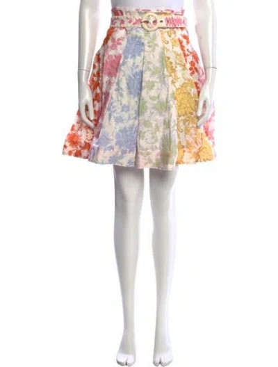 Pre-owned Zimmermann Linen Mini Skirt In Pink