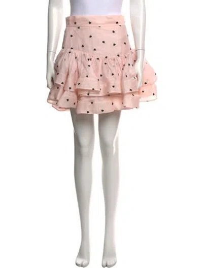 Pre-owned Zimmermann Linen Mini Skirt In Pink