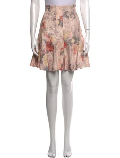 Pre-owned Zimmermann Linen Mini Skirt In Pink
