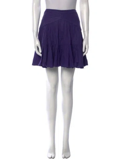 Pre-owned Zimmermann Linen Mini Skirt In Purple
