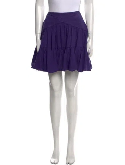 Pre-owned Zimmermann Linen Mini Skirt In Purple