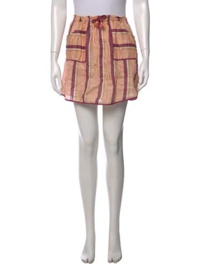 Pre-owned Zimmermann Linen Mini Skirt In Purple