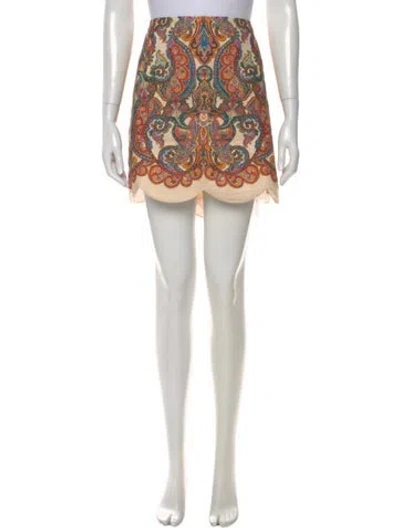 Pre-owned Zimmermann Linen Mini Skirt W/ Tags In Neutral