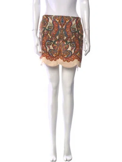 Pre-owned Zimmermann Linen Mini Skirt W/ Tags In Neutral