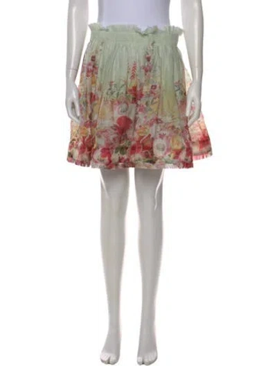 Pre-owned Zimmermann Linen Mini Skirt W/ Tags In Neutral