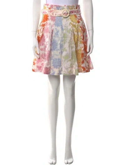 Pre-owned Zimmermann Linen Mini Skirt W/ Tags In Neutral