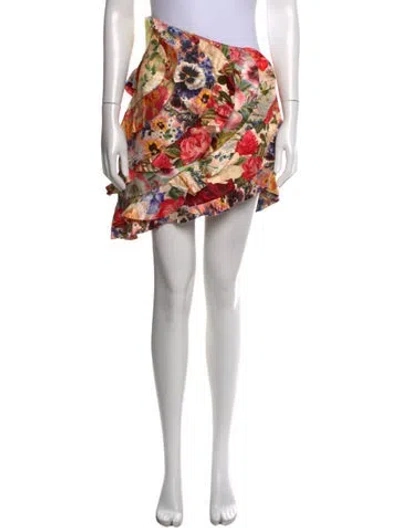 Pre-owned Zimmermann Linen Mini Skirt W/ Tags In Neutral