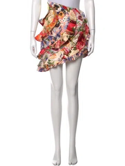Pre-owned Zimmermann Linen Mini Skirt W/ Tags In Neutral