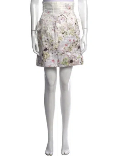 Pre-owned Zimmermann Linen Mini Skirt W/ Tags In Neutrals