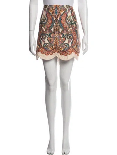 Pre-owned Zimmermann Linen Mini Skirt W/ Tags In Neutrals