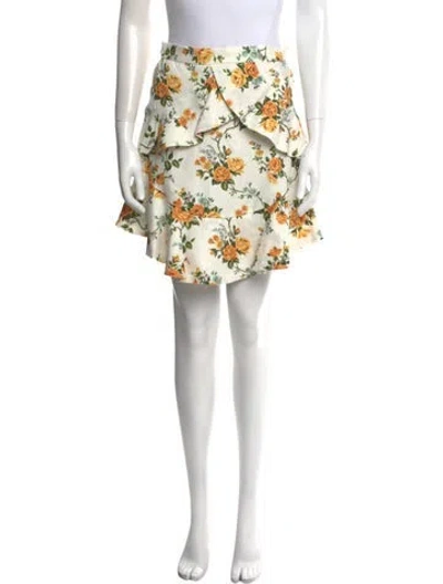 Pre-owned Zimmermann Linen Mini Skirt W/ Tags In White