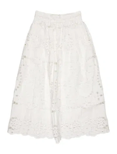 Pre-owned Zimmermann Linen Mini Skirt W/ Tags In White