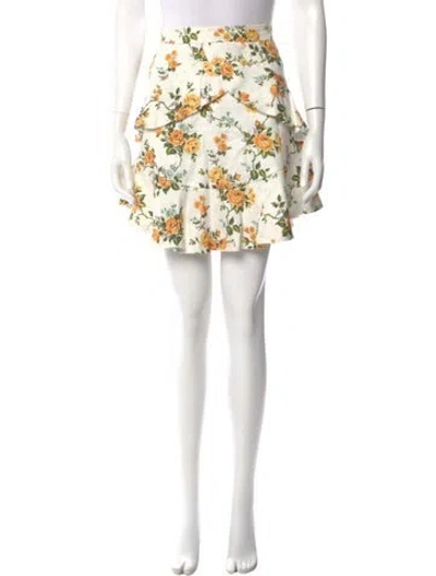 Pre-owned Zimmermann Linen Mini Skirt In White