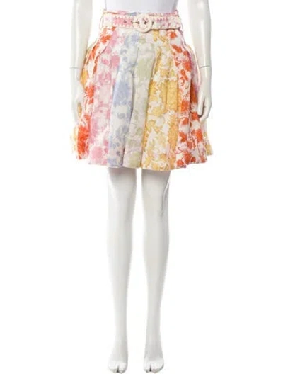 Pre-owned Zimmermann Linen Mini Skirt In White