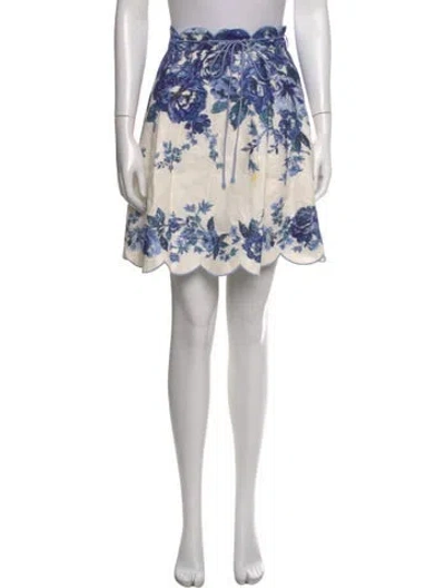 Pre-owned Zimmermann Linen Mini Skirt In White