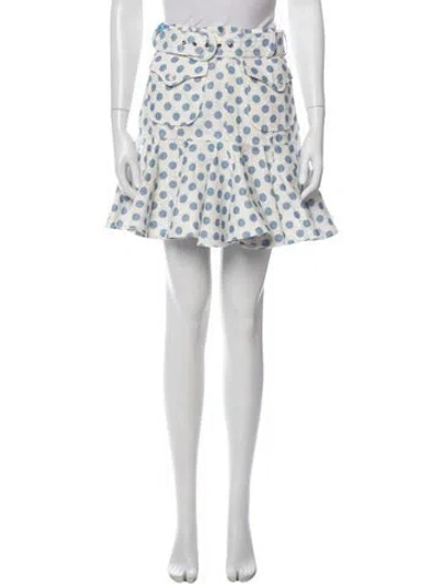Pre-owned Zimmermann Linen Mini Skirt In White