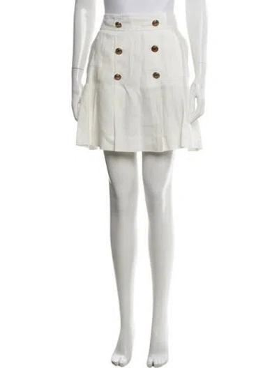 Pre-owned Zimmermann Linen Mini Skirt In White