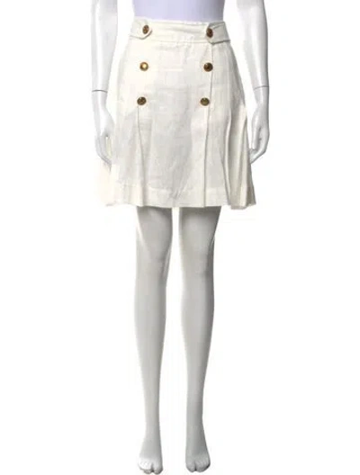 Pre-owned Zimmermann Linen Mini Skirt In White