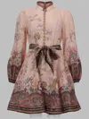 Zimmermann Womens Pink Paisley Alchemy Belted Floral-print Linen Mini Dress In Pink