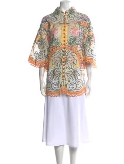 Pre-owned Zimmermann Linen Paisley Print Tunic In Neutral