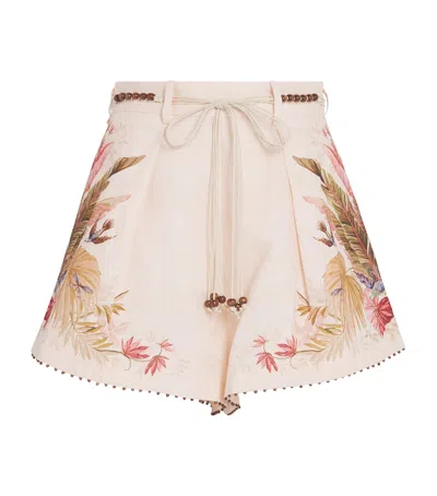 ZIMMERMANN LINEN PALM ASCENSION SHORTS