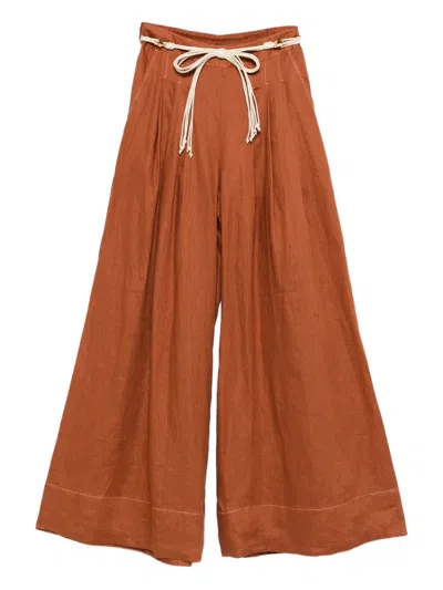 Zimmermann James Perse Linen Pants In Blue