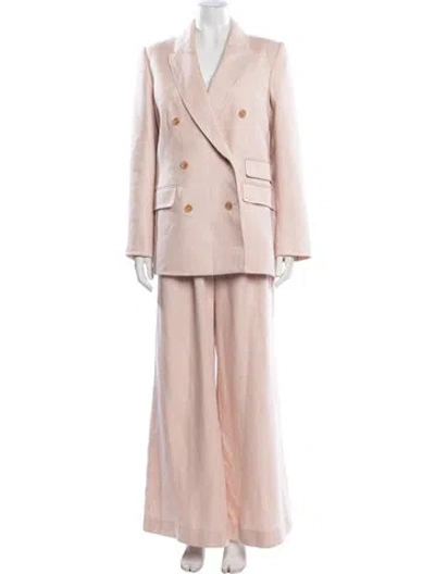 Pre-owned Zimmermann Linen Pantsuit In Pink
