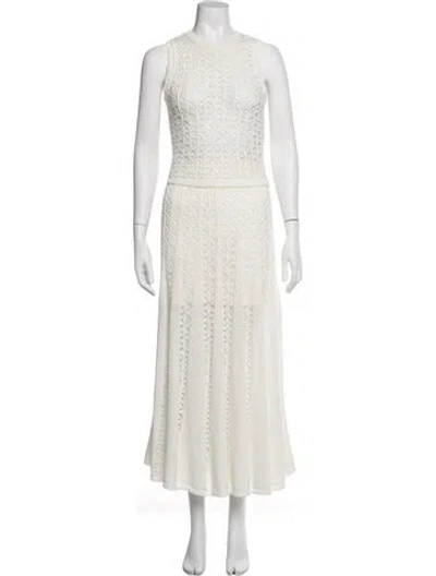 Pre-owned Zimmermann Linen Patterned Skirt Set In Neutrals