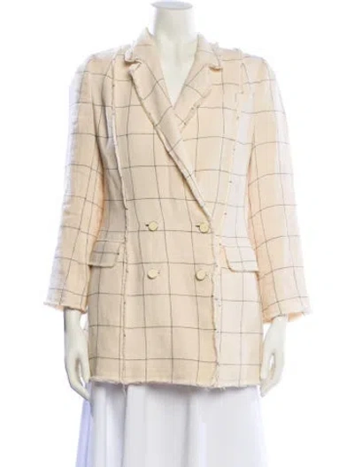 Pre-owned Zimmermann Linen Plaid Print Coat In Neutral