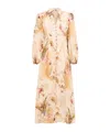 Zimmermann Floral Printed V-neck Long Dress In Brown