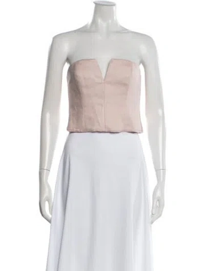 Pre-owned Zimmermann Linen Plunge Neckline Crop Top In Neutral