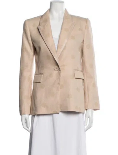 Pre-owned Zimmermann Linen Polka Dot Print Blazer In Brown