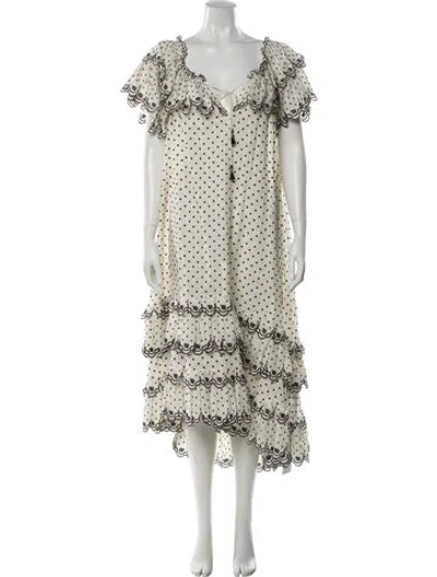 Pre-owned Zimmermann Linen Polka Dot Print Nightgown